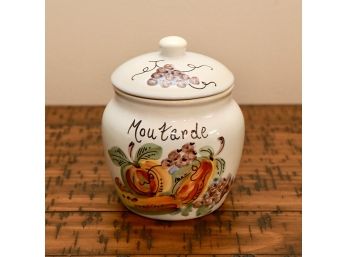 French Mustard Jar With Lid - Hand Painted By Geo Martel