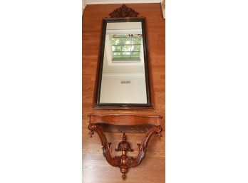 Antique Swedish Wood Mirror & Console Table