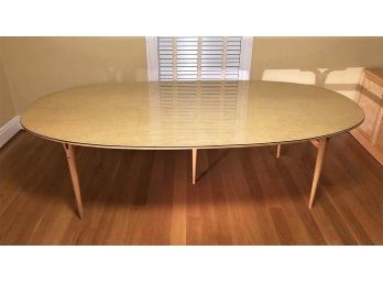 Beautiful Bruno Mathsson Birch Burl Oval Dining Table With Cleft Legs - Excellent Example