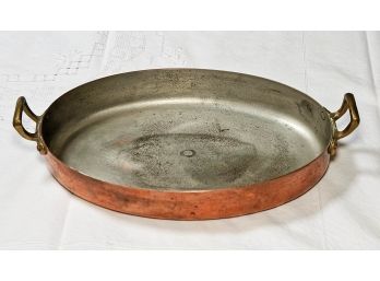 Vintage Metaux Ouvres Vesoul (France) Copper Gratin Pan - For Display Only