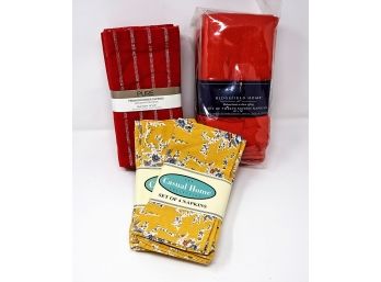 New Cotton Napkin Lot - 3 Different Patterns Of 12 (36) - Still In Packaging