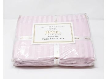 New In Package - Twin Size Cotton Bed Sheet Set - 380 Thread Count / 1cm Dobby Stripe