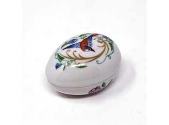 Limoges Castel France Porcelain Egg Shaped Pill/Trinket Box