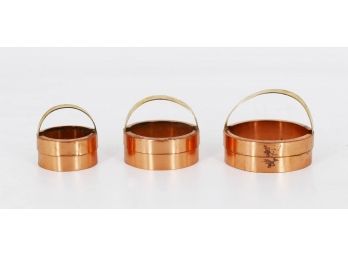Set Of 3 Copper Round Cookie Cutters