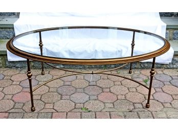 Safavieh Oval Metal Coffee Table With Glass Top