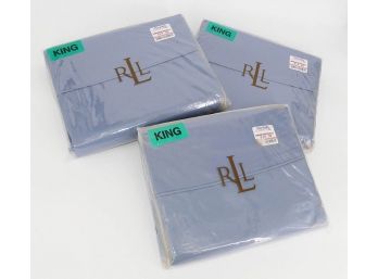Lot Of 3 Ralph Lauren King Size Flat Sheets - New In Packaging