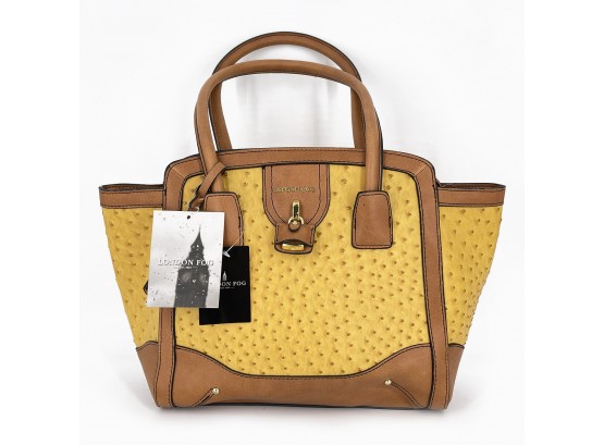 London Fog Mustard Faux Ostrich Satchel - Never Used With Tags Attached (Retail $175)