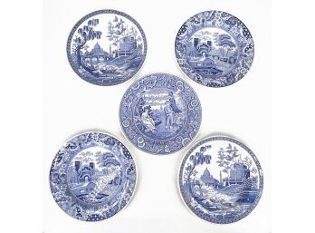 Set Of 5 Spode Blue Room Collection 10.5' Dinner Plates