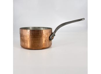 French Hammered Copper Sauce Pan (W/O Lid)