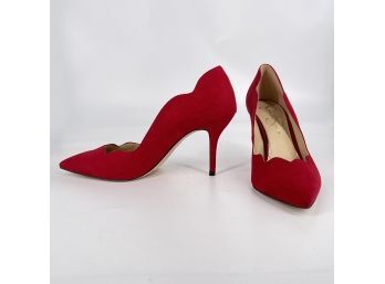 Jessica Simpson Faux Red Suede 3.5' Heel Pumps Size 10