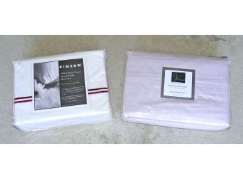 2 New King Size Bed Cotton Sheet Sets - Veranda (600 Thread Count) & Pinzon (300 Thread Count)