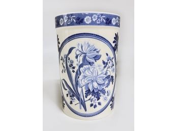Spode Blue & White Floral Vase