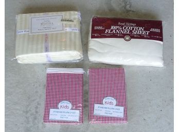 New In Packaging - Twin Size Bed Sheet Set, Flannel Sheet, And Pillowcases