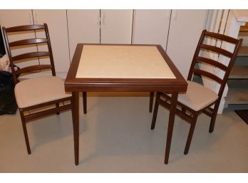 Stakmore Folding Bridge Table With 6 Folding Chairs
