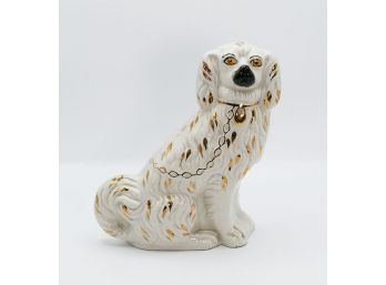 Vintage Staffordshire Porcelain Dog Figurine