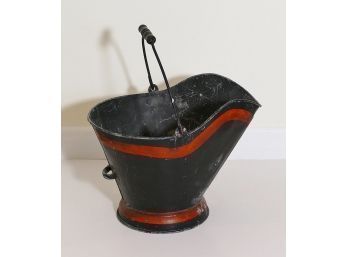 Vintage Hand Painted Fireplace Ash Bucket