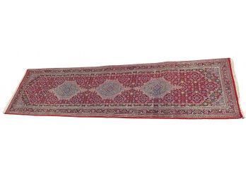 Hand Made Persian Wool Runner - 10ft X 2ft8in