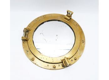 Vintage Brass Porthole Mirror - 11.25' Diameter