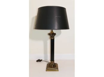 Vintage Gilt Brass Corinthian Column Table Lamp