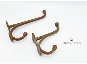 Pair Of Antique Victorian Horse Tack Harness Bridle Coat Hooks
