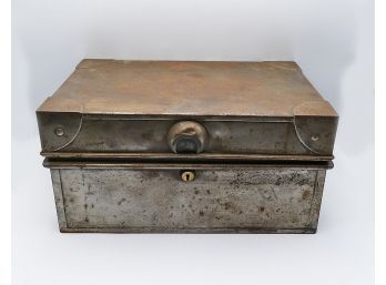 Antique 19th C. Hobbs & Co (London) Metal Lock Box