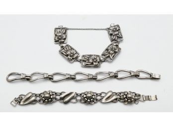 3 Different Vintage Sterling Silver Bracelets - Danecraft
