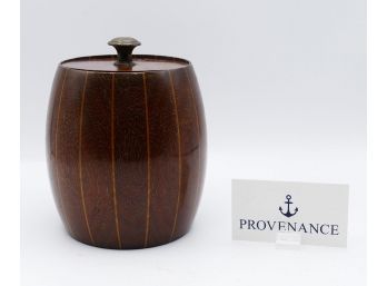 Antique Barrel Shaped Wooden Tobacco Jar, Circa 1900