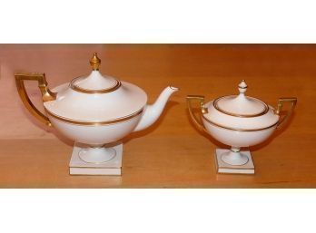 Antique Lenox For Tiffany & Co Porcelain Teapot & Sugar Bowl