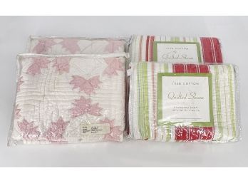 New In Package - 4 Standard Cotton Shams (2 Different Styles)
