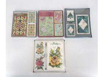 4 Different Bridge Card Game Sets - Unused In Boxes