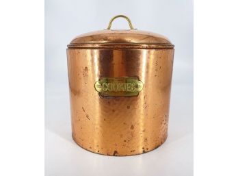 Copper Cookie Jar - Stainless Interior