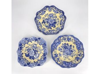 Set Of 12 Spode 9.5' Salad Plates - Blue Room Garden Collection - 3 Different Patterns - Never Used