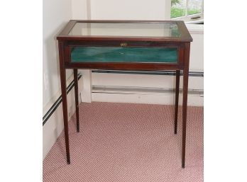Antique Inlaid Mahogany Bijouterie Display Case Table