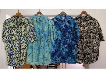 Lot Of 4 Hawaiian Style Shirts From Antigua - Size L