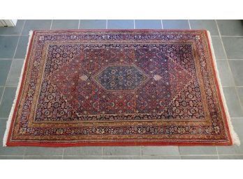 Vintage Hand Woven Area Rug From India - 4Ft X 6Ft 2In (48' X 74')