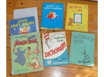7 Different Vintage Children's Books - Dr Seuss, Barbar, Walt Disney, Etc