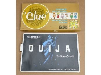 1960's Parker Brothers Clue Board Game & William Fuld/Parker Brothers Ouija Board