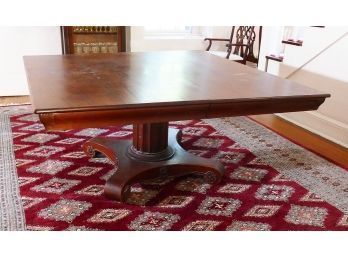 Antique A.H. Davenport Empire Style Mahogany Dining Table With 5 Extension Leaves
