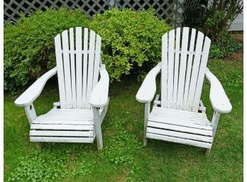 Pair Of Vintage Wooden Adirondack Chairs
