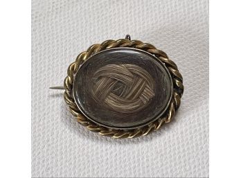 Antique Victorian Mourning Hair Brooch / Pendant