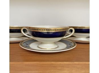 Set Of 6 Vintage Fondeville Ambassador Ware England 'Newport' Cups & Saucers