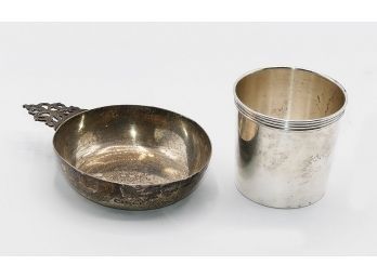 Vintage 1934 Sterling Silver Porridge Bowl & Cup