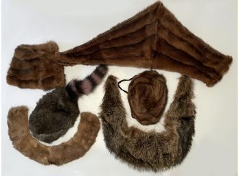 6 Vintage Real Fur Accessories - Hats, Collars, & More