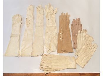 8 Pairs Of Vintage Leather & Suede Gloves