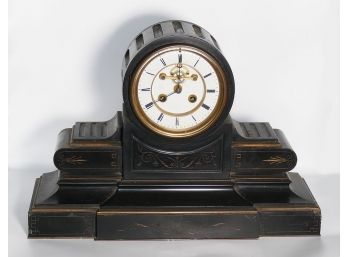 Antique Samuel Marti Et Cie Marble Open Escapement Mantel Clock