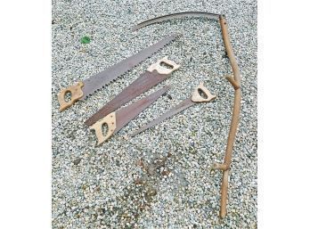 Antique/Vintage Scythe And Hand Saws (4)