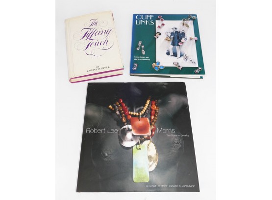 3 Jewelry/Glass Books - Robert Lee Morris, The Tiffany Touch, Cuff Links