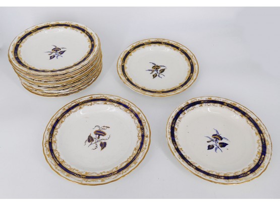Rare Set Of 12 Derby Porcelain 9' Georgian Plates - Late 18th C.