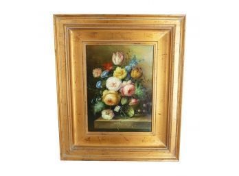 Floral Still Life Painting On Canvas