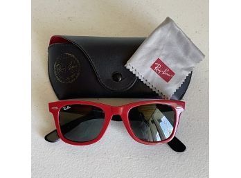 Authentic Ray-Ban Wayfarer Sunglasses - In Red - Made In Italy